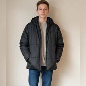 Swiss Tech Youth Unisex XL 14/16 Plus Puffer Jacket Performance Gear Black EUC!!